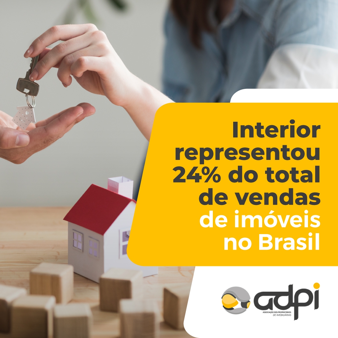  Interior representou 24% do total de vendas de imóveis no Brasil